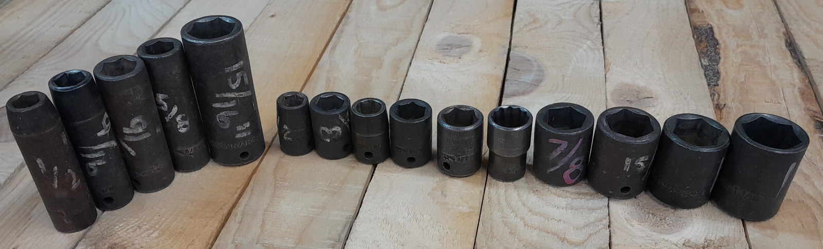 ARMSTRONG IMPACT 15 piece Socket 1/2″ drive, 6 point, 3″ depth to 1 1/2″ –