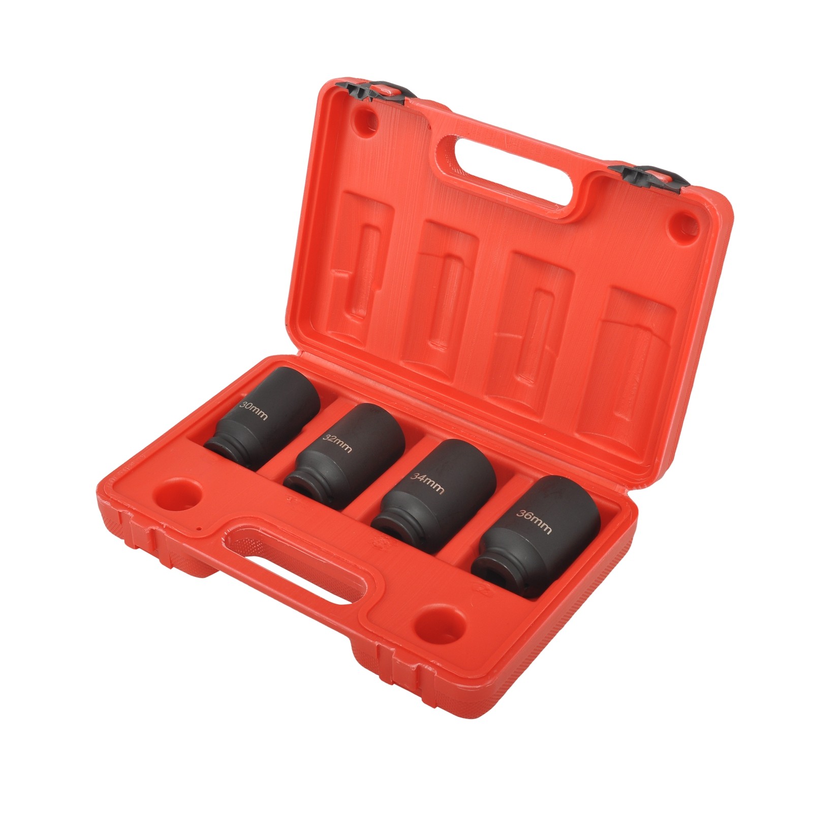 1/2″ Drive 12 Point CR-MO Deep Axle Nut Impact Socket Set-30mm,32mm,34mm,36mm