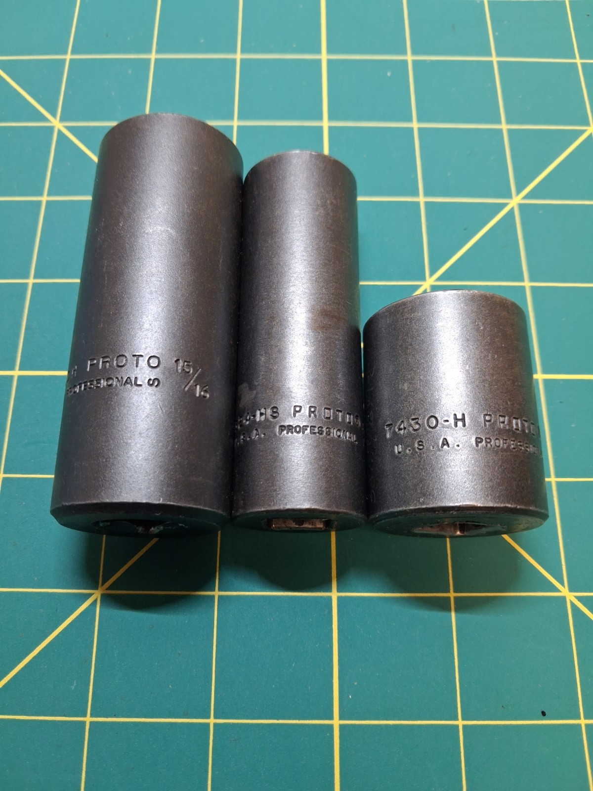 Proto Professional 1/2″ Drive 3 Piece Lot 6pt & 8pt Impact Sockets 15/16 3/4