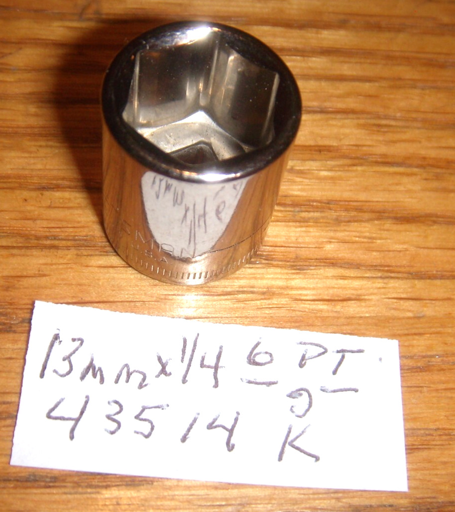 Craftsman 13MM X 1/4″ DR #43514 6 PT SHALLOW Socket USA CHROME KNURL