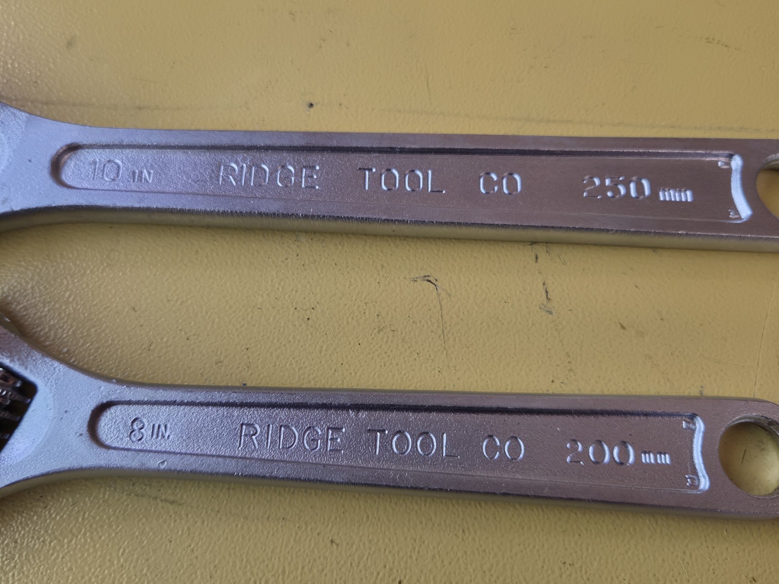 NOS USA Ridge Tool Co Ridgid 2 Pc Adjustable Wrench Set 8″ 10″ 708 710