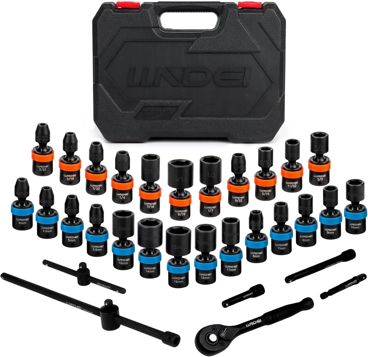 1/4-Inch Drive Swivel Socket Set, 32 33-Piece 1/4 Drive Swivel Socket Set