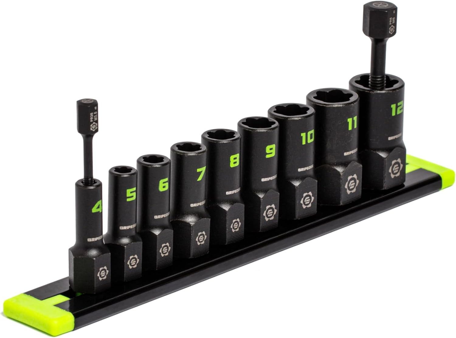 GRIPEDGE Tools | 9-PC – 1/4» Drive Metric RPT Socket Extractor Set One Size
