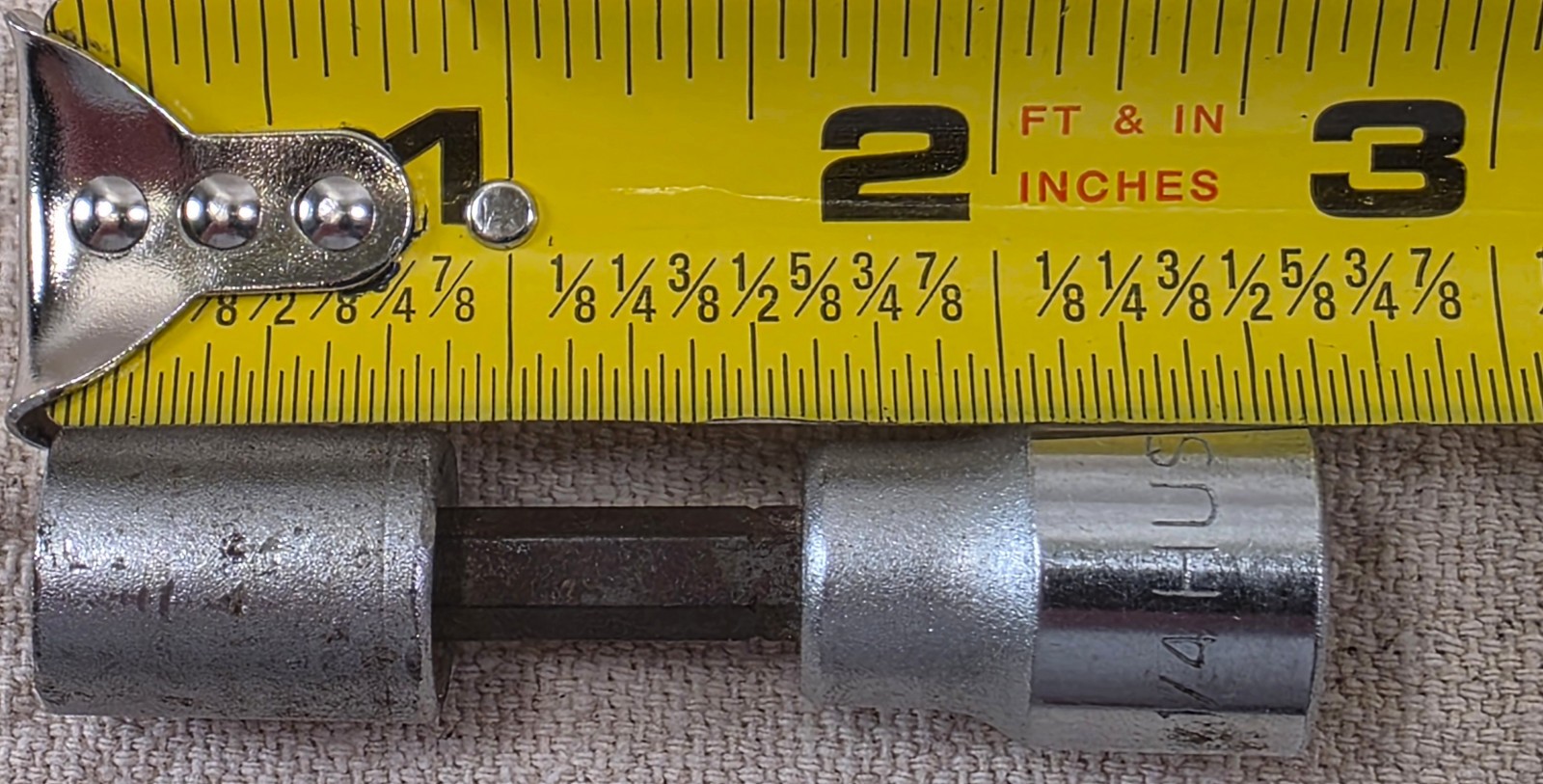 CUSTOM Husky 1/4″ Allen Bit Socket 3/8 Drive # 22258 w/ 15/32 Adapter Attached