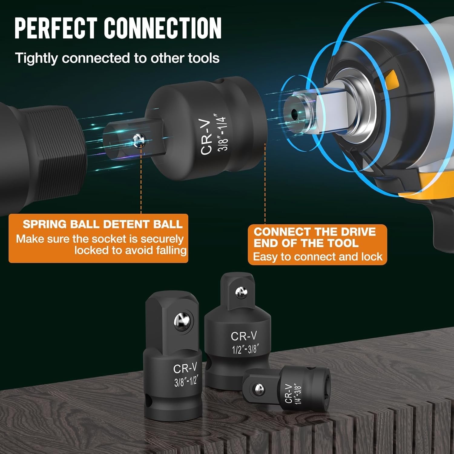 Versatile 6-Piece Socket Reducer & Adapter Set for Impact Wrenches & Drivers
