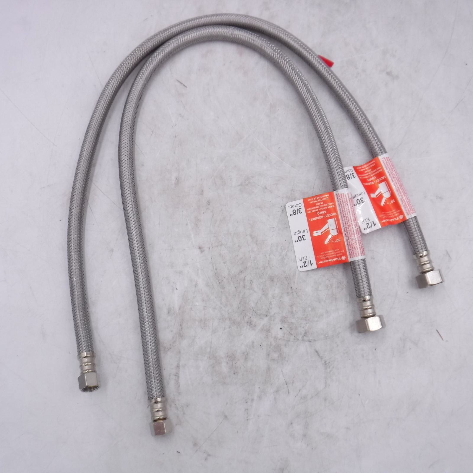 Pack of 2 Fluidmaster Water Supply Connector 3/8″ Comp 1/2″ FIP 30″ Length