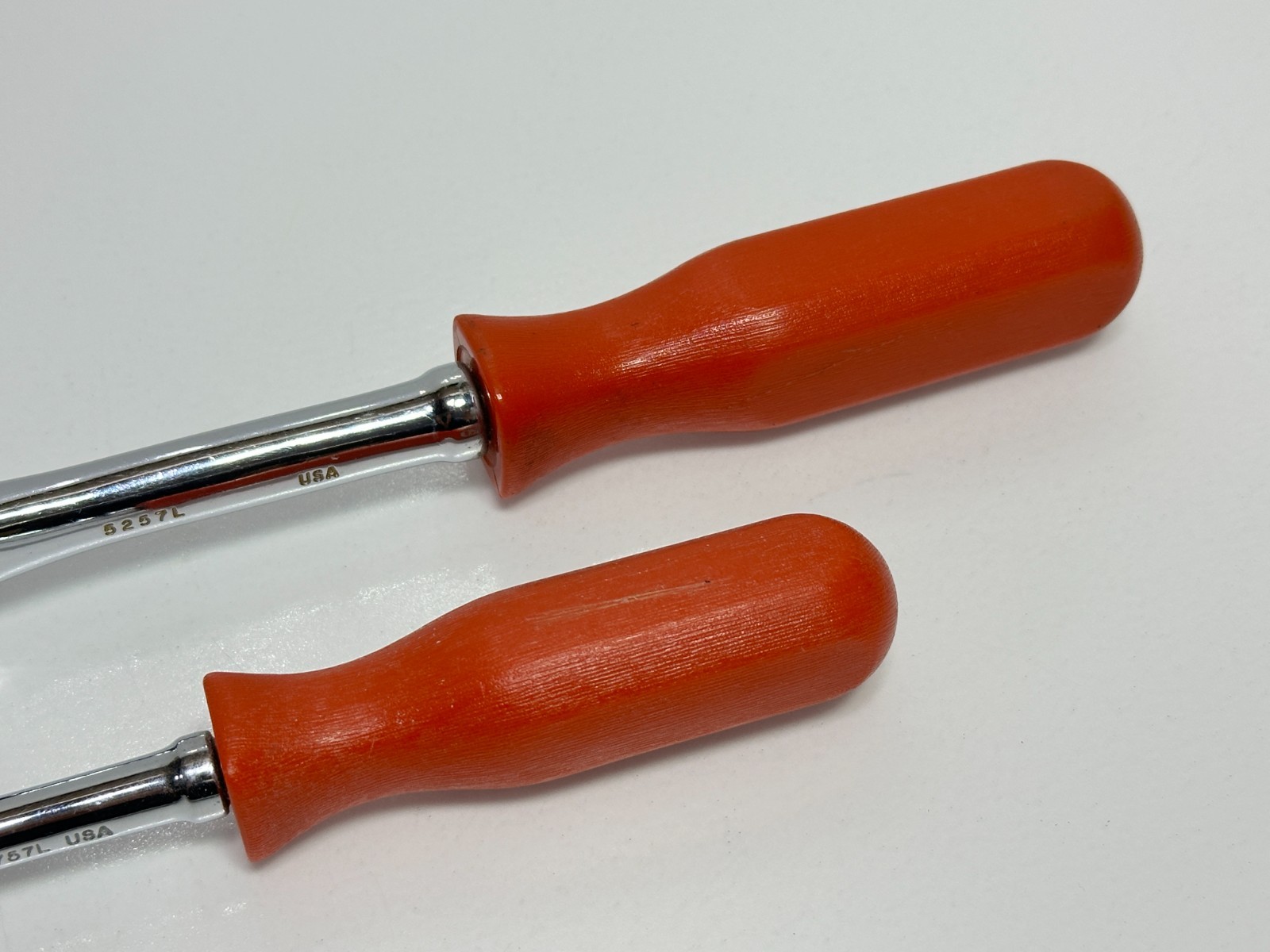 Proto USA Rare 2pc 5257L 3/8 Drive, 4757L 1/4 Drive Indexable Ratchet Red Handle
