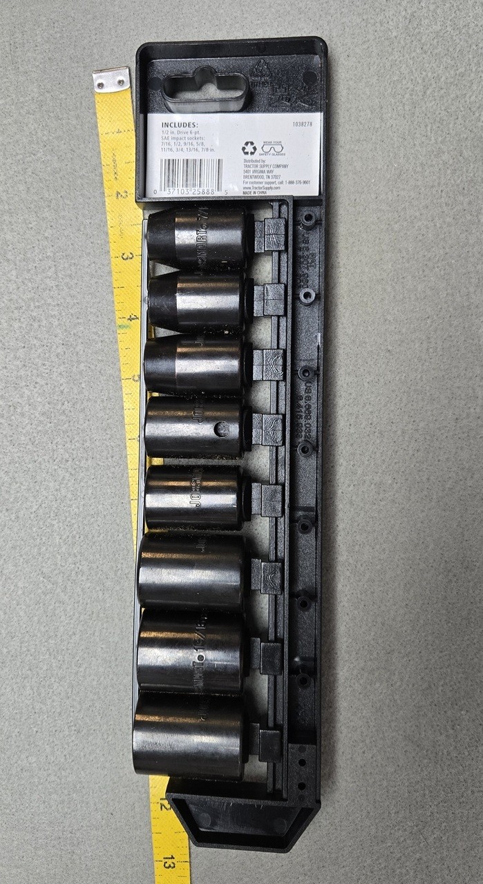 JobSmart 8 pc SAE Impact socket set / 6pt Impact sockets 7/16 – 7/8″