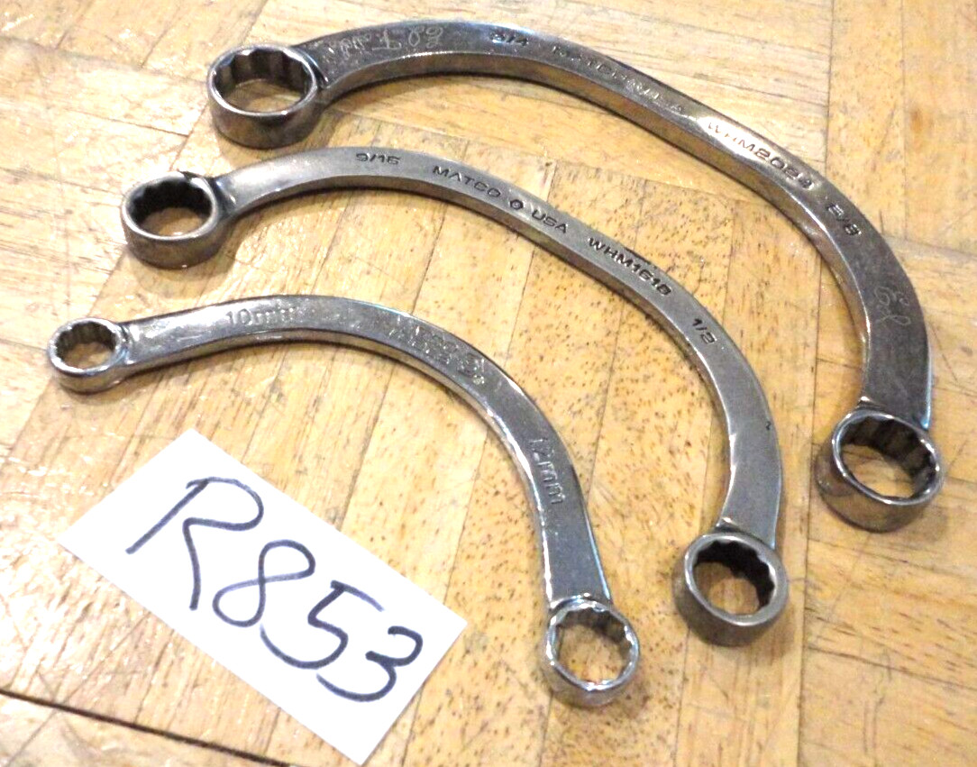 MATCO TOOLS 3 PC. METRIC & SAE. HALF MOON WRENCHES 10-12, 9/16-1/2, 3/4-5/8