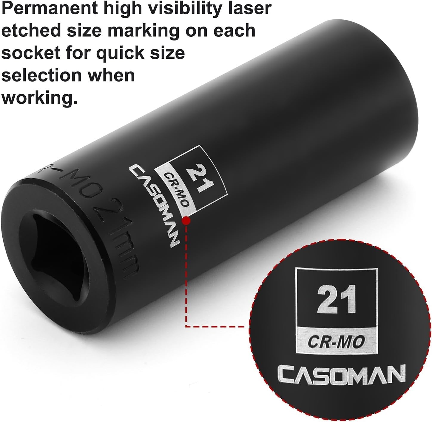 Corrosion-Resistant 21mm Deep Impact Socket – Ideal for Automotive Maintenance