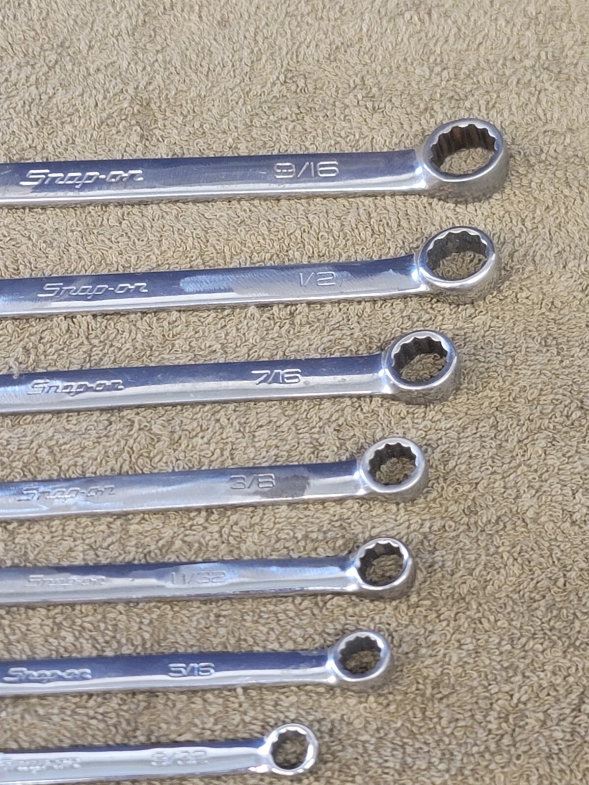 Snap on OEX Combination Wrench Set Sae 1-1/16 1 15/16 7/8 13/16 3/4 9/16 3/8 1/4