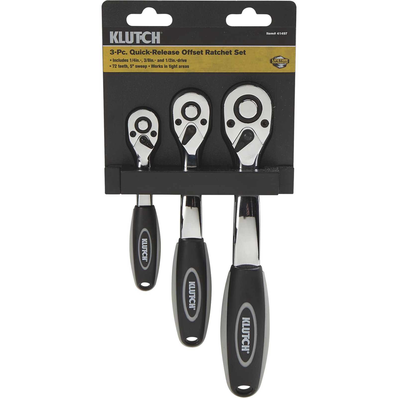 Klutch Quick-Release Offset Ratchets, 3-Pc. Set