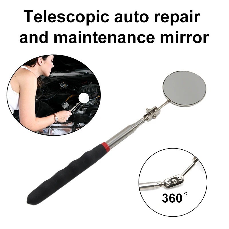 LED Telescoping Inspection Mirror – 360° Rotating Tool for Mechanics