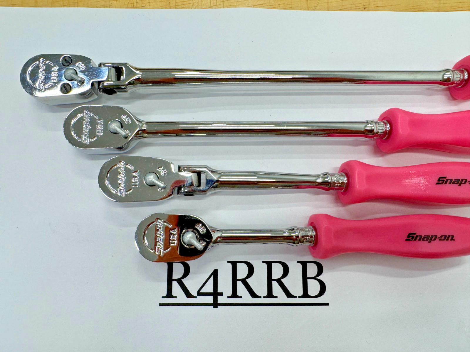 Snap-on Tools USA NEW GUY MARTIN PINK 4pc 1/4″ Drive Assorted Ratchet Set RARE