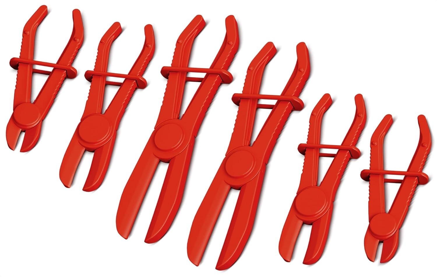 Brand New Hose Pinch Off Pliers Set – 6Pcs, Red, Ergonomic, Non-Conductive
