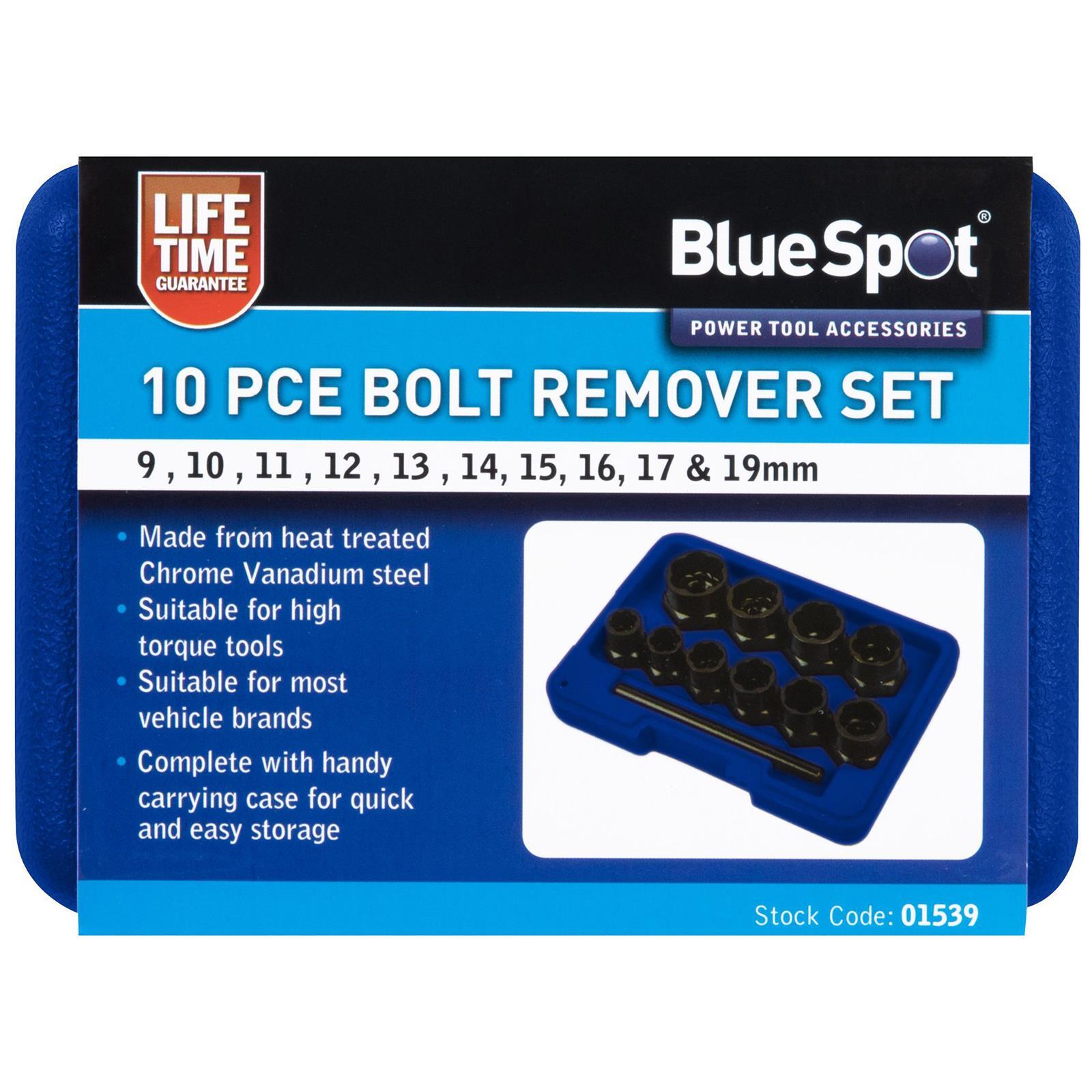 BlueSpot Bolt Remover Nut Extractor 3/8″ 9-19mm Damaged Rounded Rusted Painted