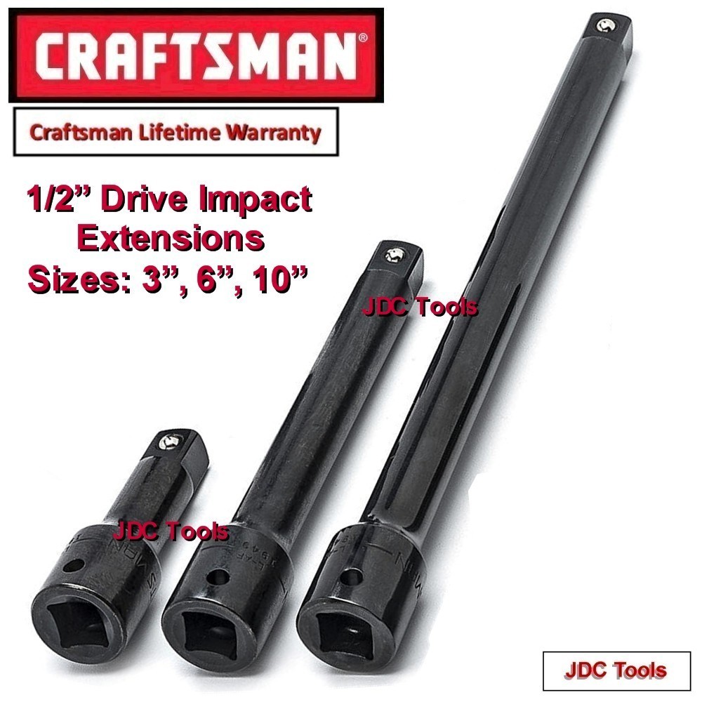 Craftsman 1/2″ Drive 3 pc Impact Extension Set – 10 inch 6 inch 3 inch