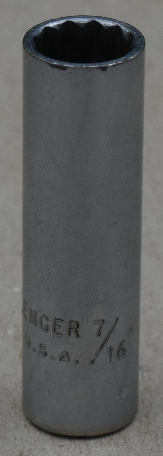 CHALLENGER 1314, 7/16″ SAE, 3/8″ DRIVE, 12-POINT, CHROME DEEP SOCKET