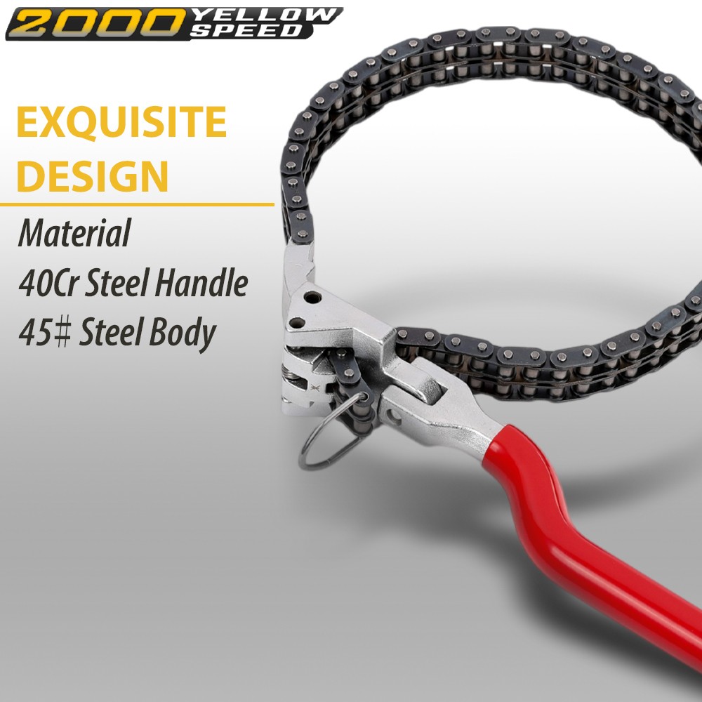 Heavy-Duty Ratcheting Chain Wrench Oil Filter Change Pipe Fittings 60-160mm