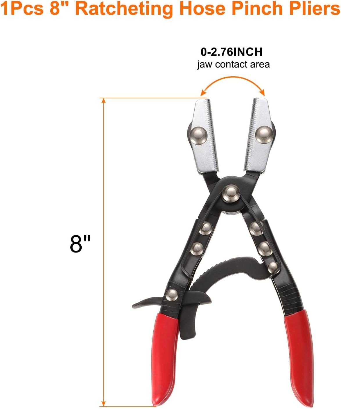Hose Pinch Off Pliers 8″ Carbon Steel Automatic Locking Ratcheting