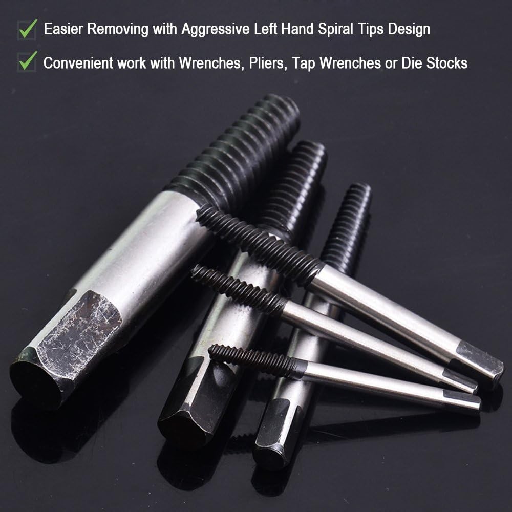 6pcs Stripped Screw Extractor, Damaged Bolt Remover Set – Ideal Left Hand Spi…