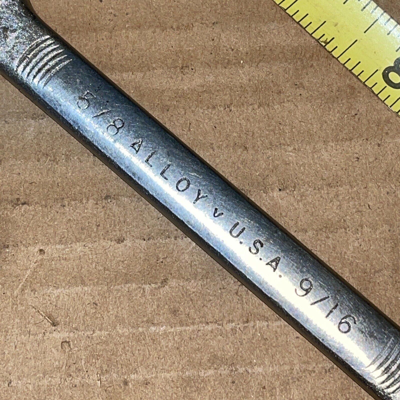 Wizard USA H2082 5/8 in X 9/16 in SAE Open Face Wrench Indestro Vintage