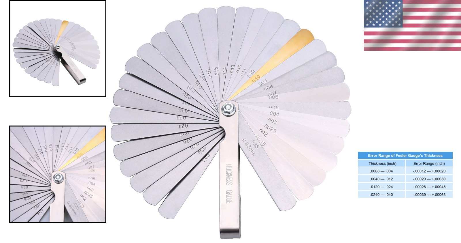 Sleek 32-Blade Stainless Steel Gap Gauge – Precision Metric and Imperial Size
