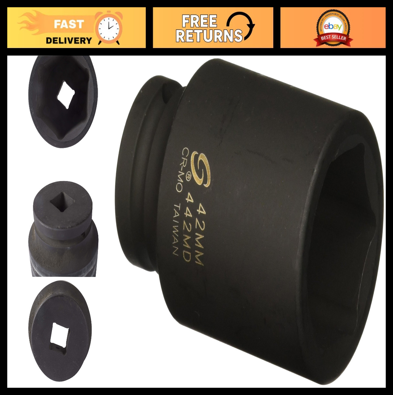 3/4″ Drive Deep 6 Point Metric Impact Socket 42mm – Heavy Duty Tool Accessory