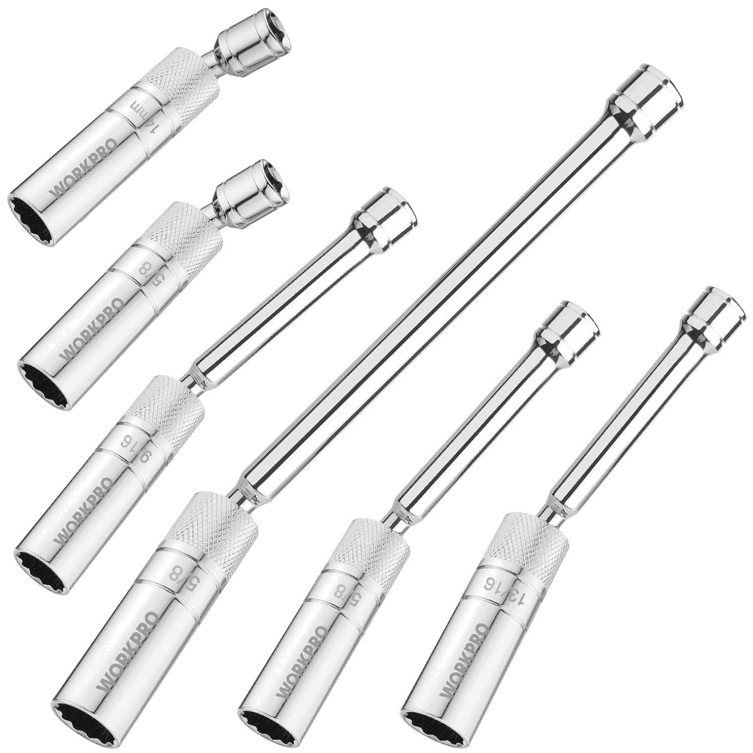6PC Spark Plug Socket Set with Extensions – 3/8″ Drive