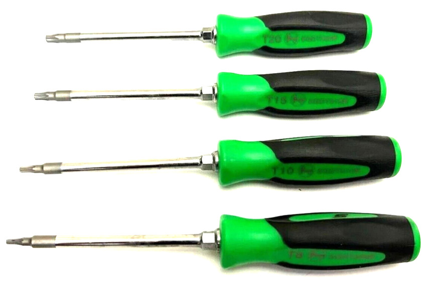 New Snap-on™ SGTX40BG 4-Piece Green Soft Grip Mini Torx Screwdriver Set