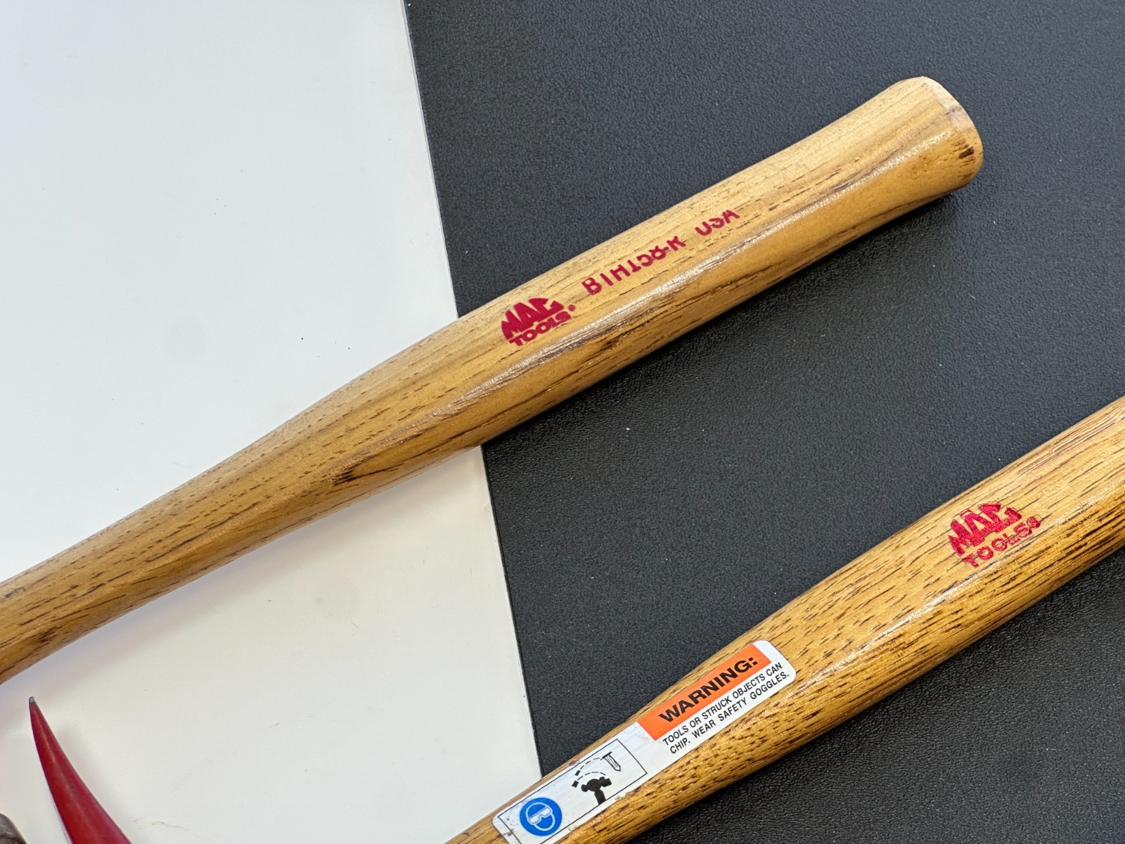 MAC Tools USA 3pc Red / Wood Handle Auto Body Hammer Mallet Set Lot, BTH Series