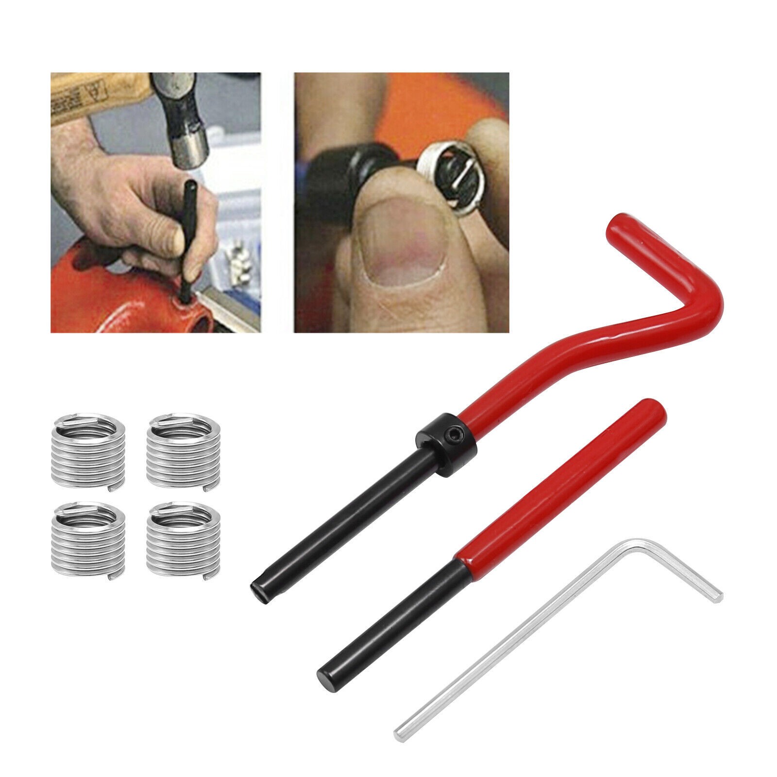 30x Metric Thread Repair Insert Kit M8 X 1.25mm Helicoil Car Pro Coil Tool US