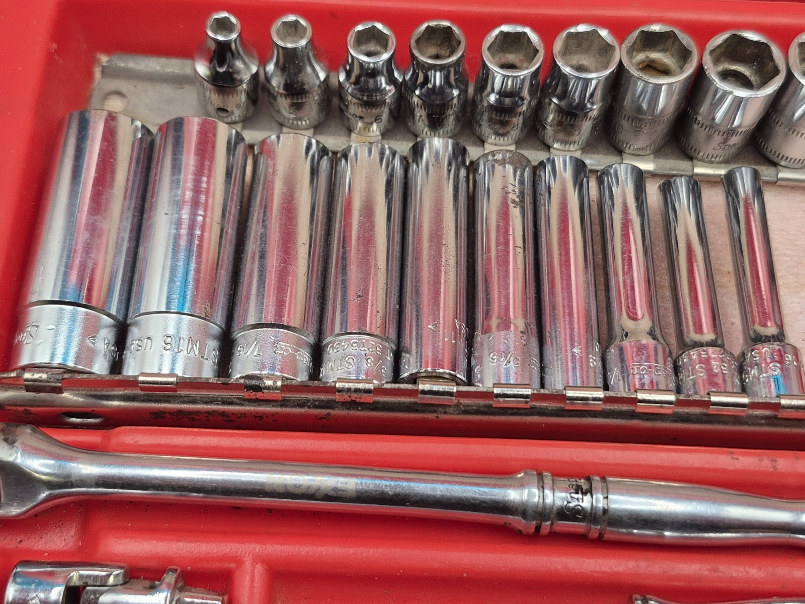 SNAP-ON 28pc 1/4″ socket set SAE Deep sockets Metric Shallow Sockets