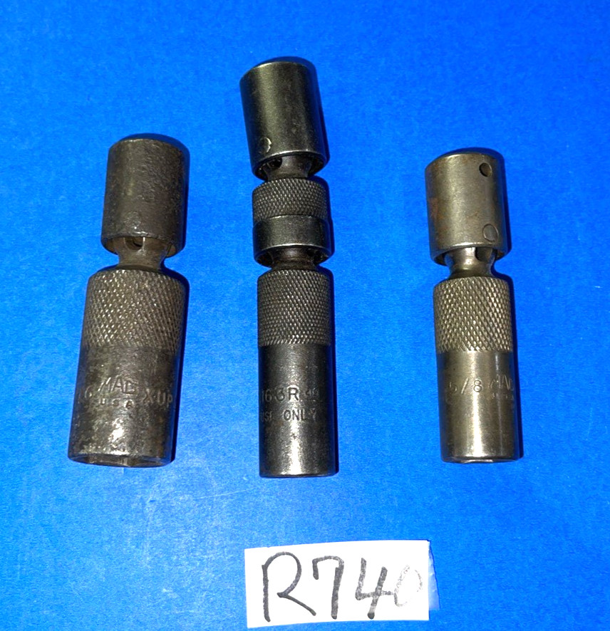 MAC TOOLS 3 PC. 3/8 DRIVE IMPACT SAE. SPARK PLUG UNIVERSAL, DOUBLE JOINT SOCKETS