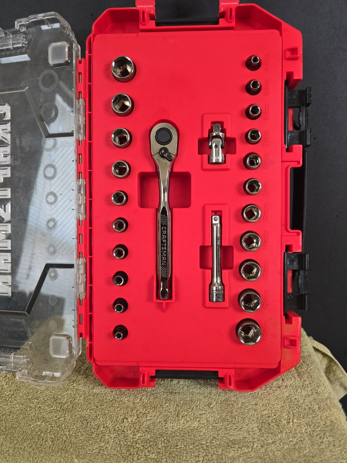 Craftsman 24 PC 3/8 In Drive Metric SAE 6 Pnt Socket Set With Case Complete New