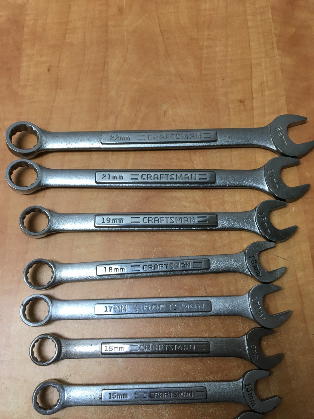 Craftsman USA 27pc Metric & SAE Combination Wrench 12 Point 6mm-22mm 1/4-1″