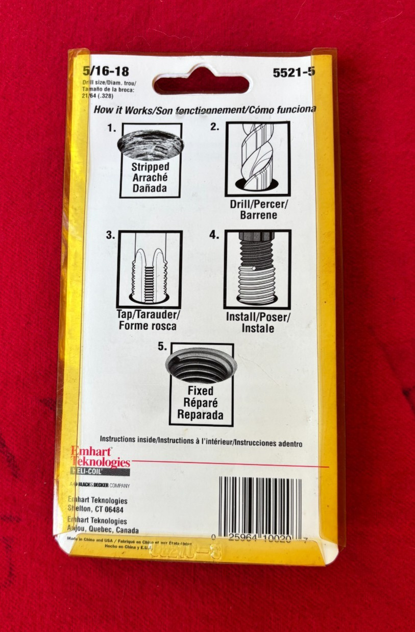 helicoil thread repair kit sae 5521-5 NEW 5/16×18 unopened