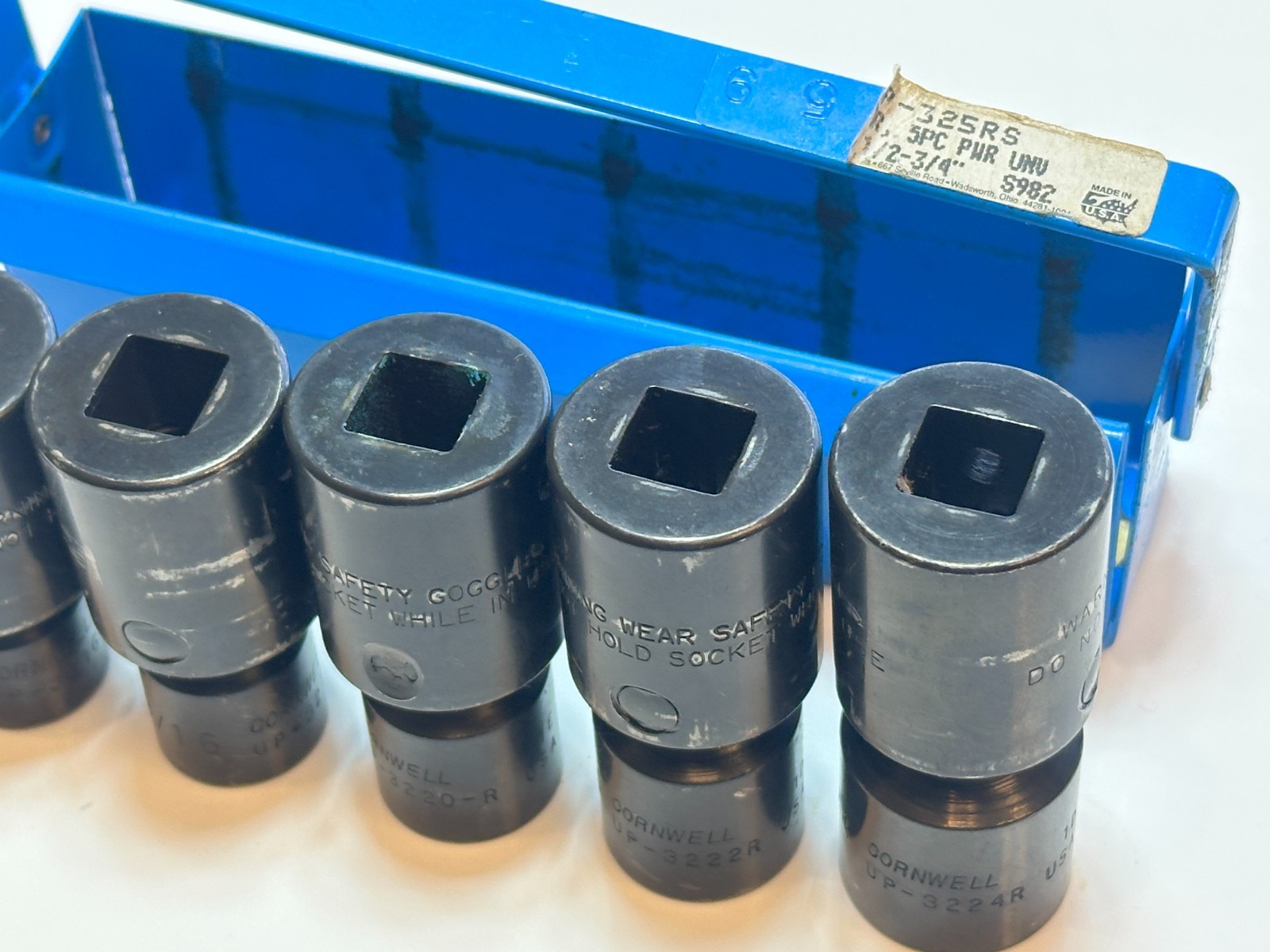 Cornwell USA UP-325RS SAE 1/2” Dr. Universal Swivel Impact Socket Set, 1/2″-3/4″