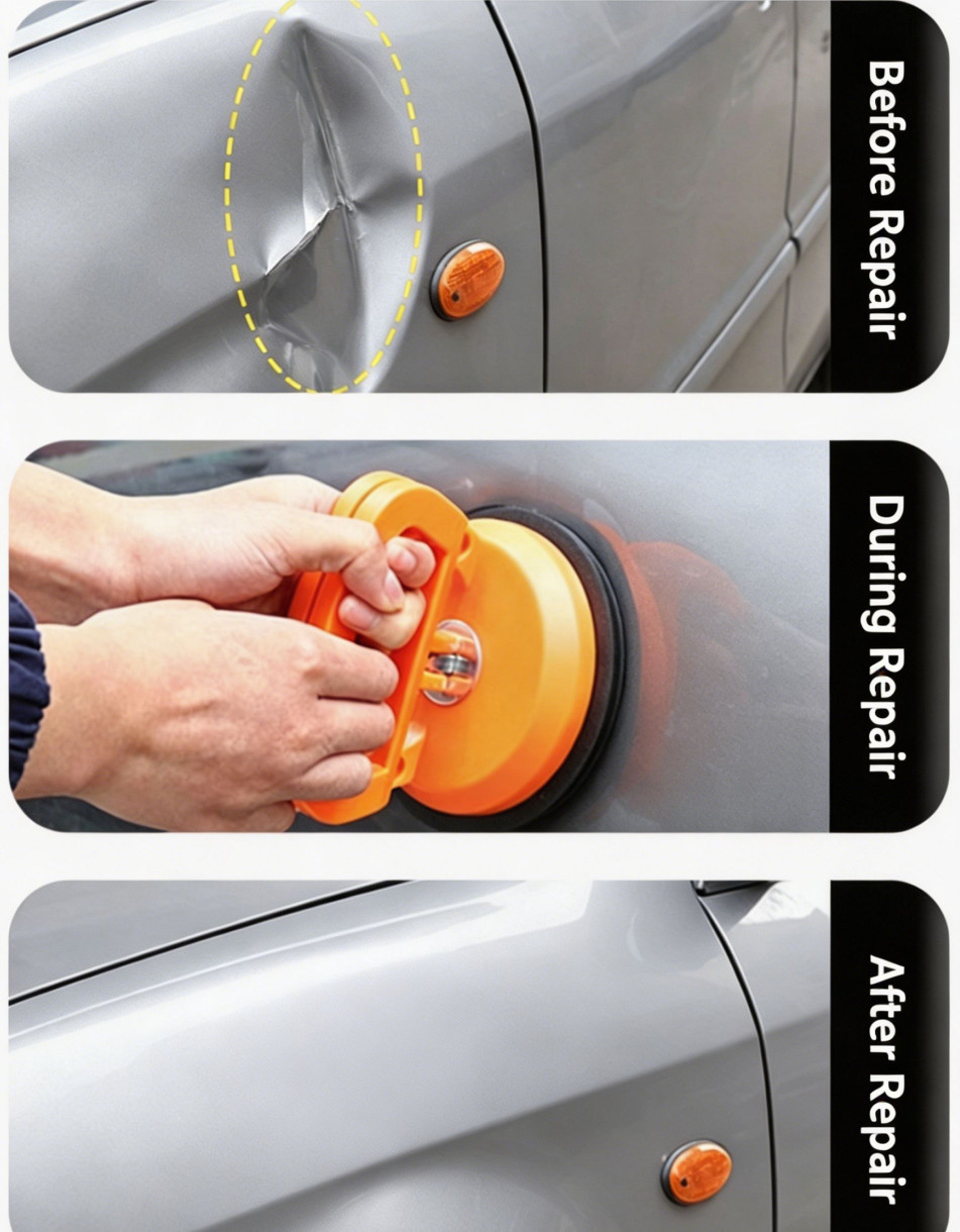 3PCS Dent Puller Suction Cup Set, ABS, for Car Body Dents