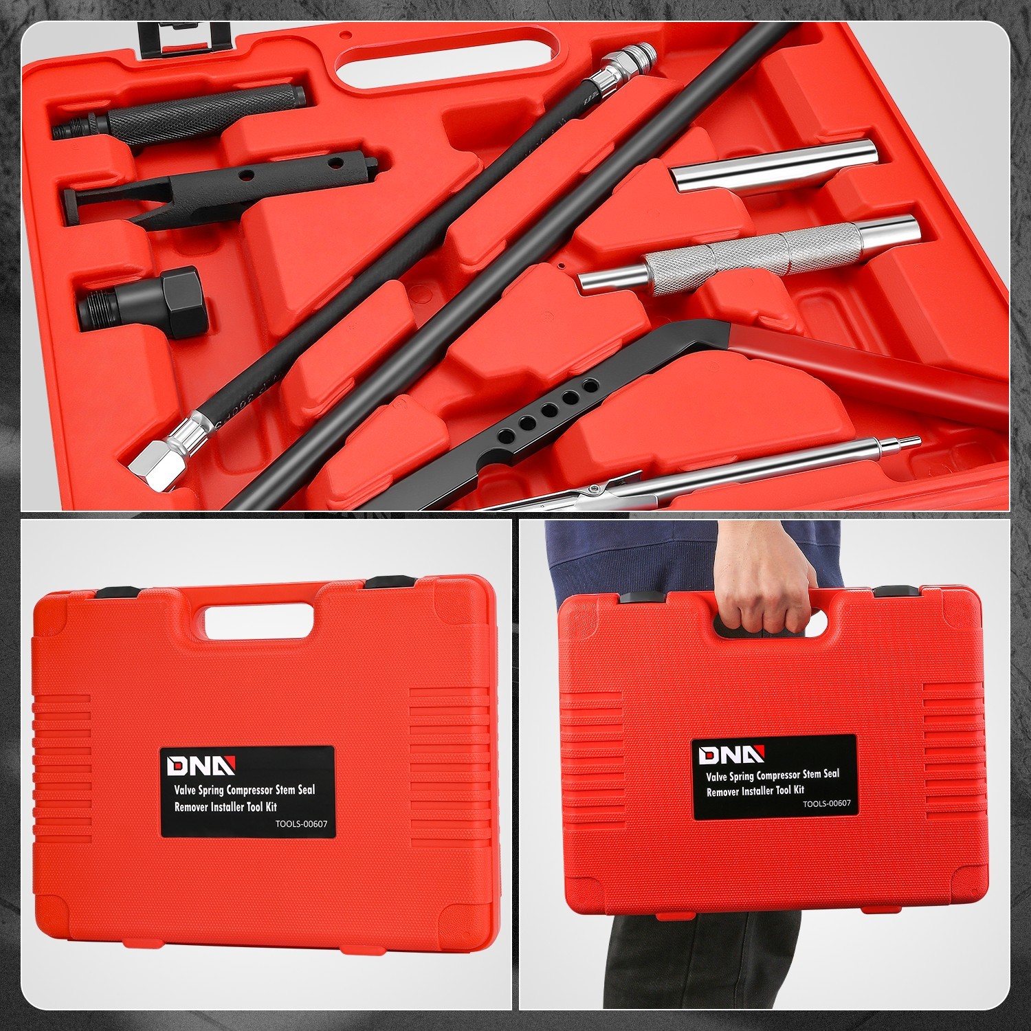 OHV OHC Valve Spring Compressor Stem Seal Overhead Remover Installer Tool Set