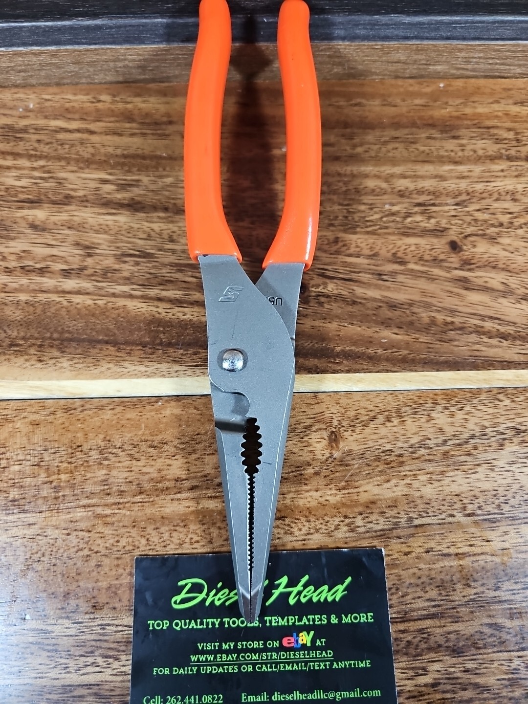 NEW Snap On LN47ACF 9″ Needle Nose/Slip-Joint ORANGE Soft Grip Pliers