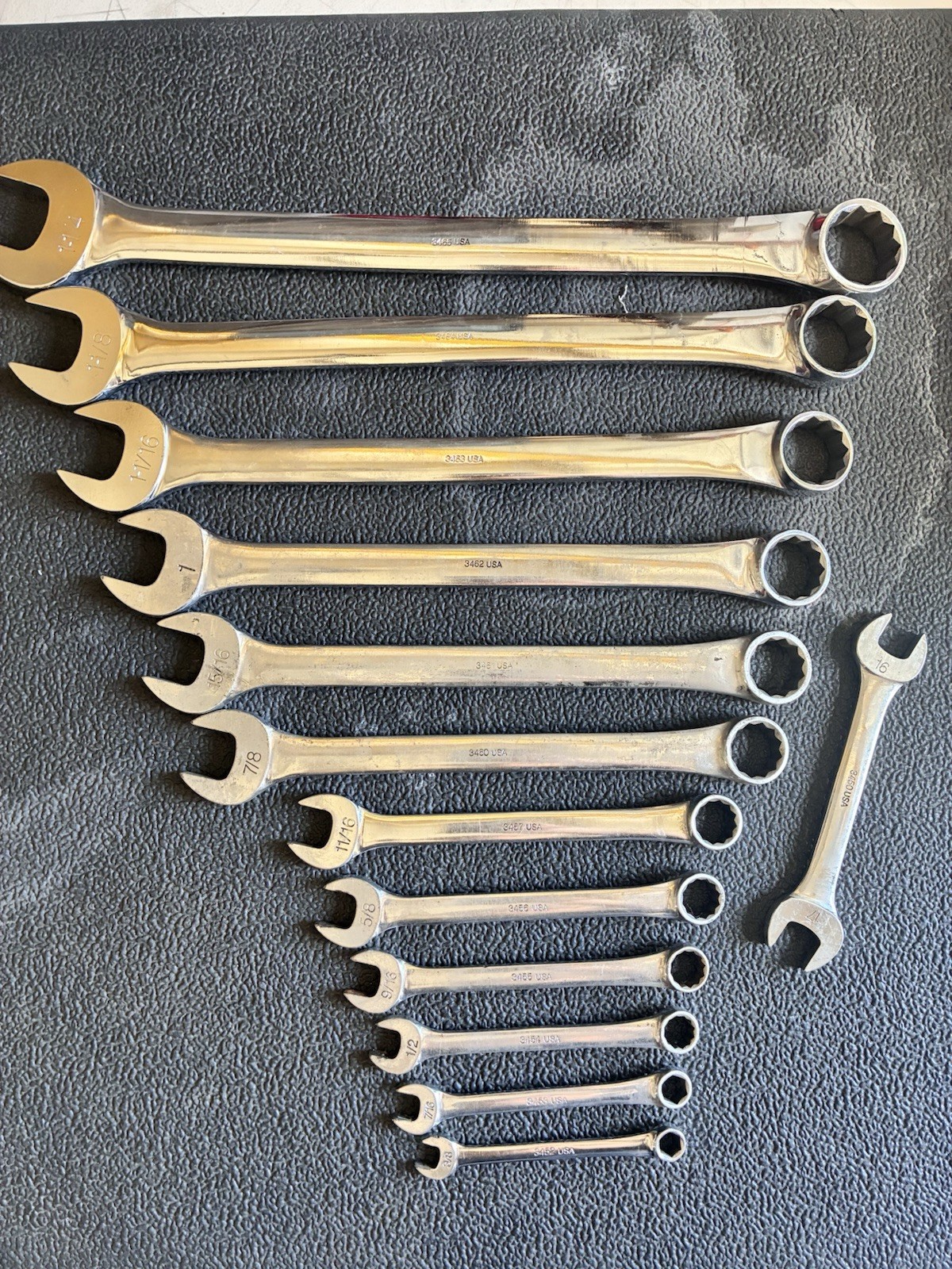 Vintage JC Penney 13-PcSAE Combination Wrench Set USA 3/8”-1-1/4” 12point (2) 6p
