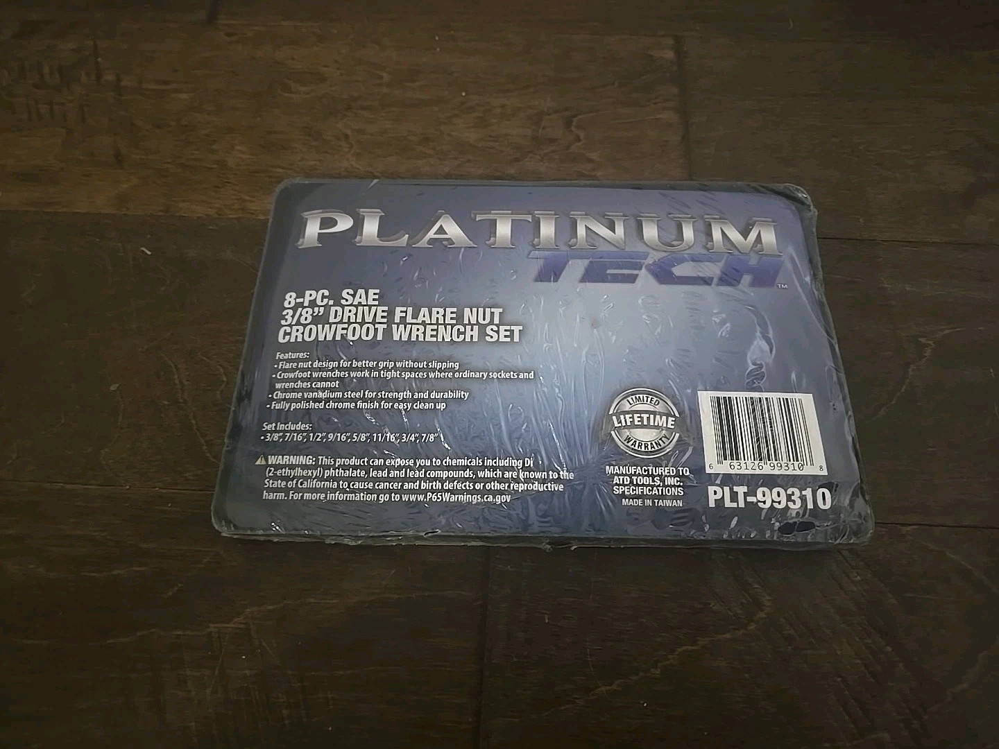 New Platinum Crows Foot Wrench Set 3/8” Drive SAE 8-Piece PLT-99310