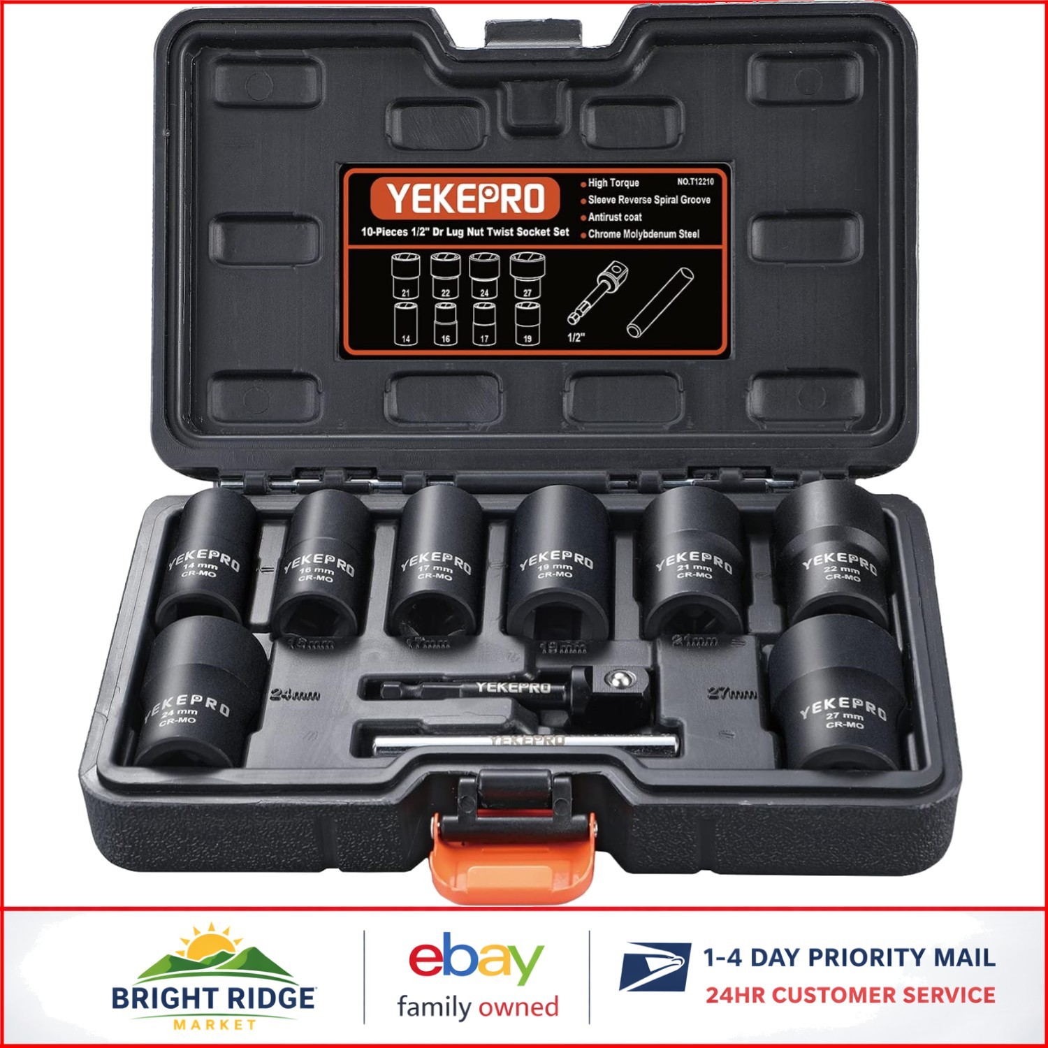 Professional Grade Lug Nut Extractor with Unique Tapered Design for Tough Jobs