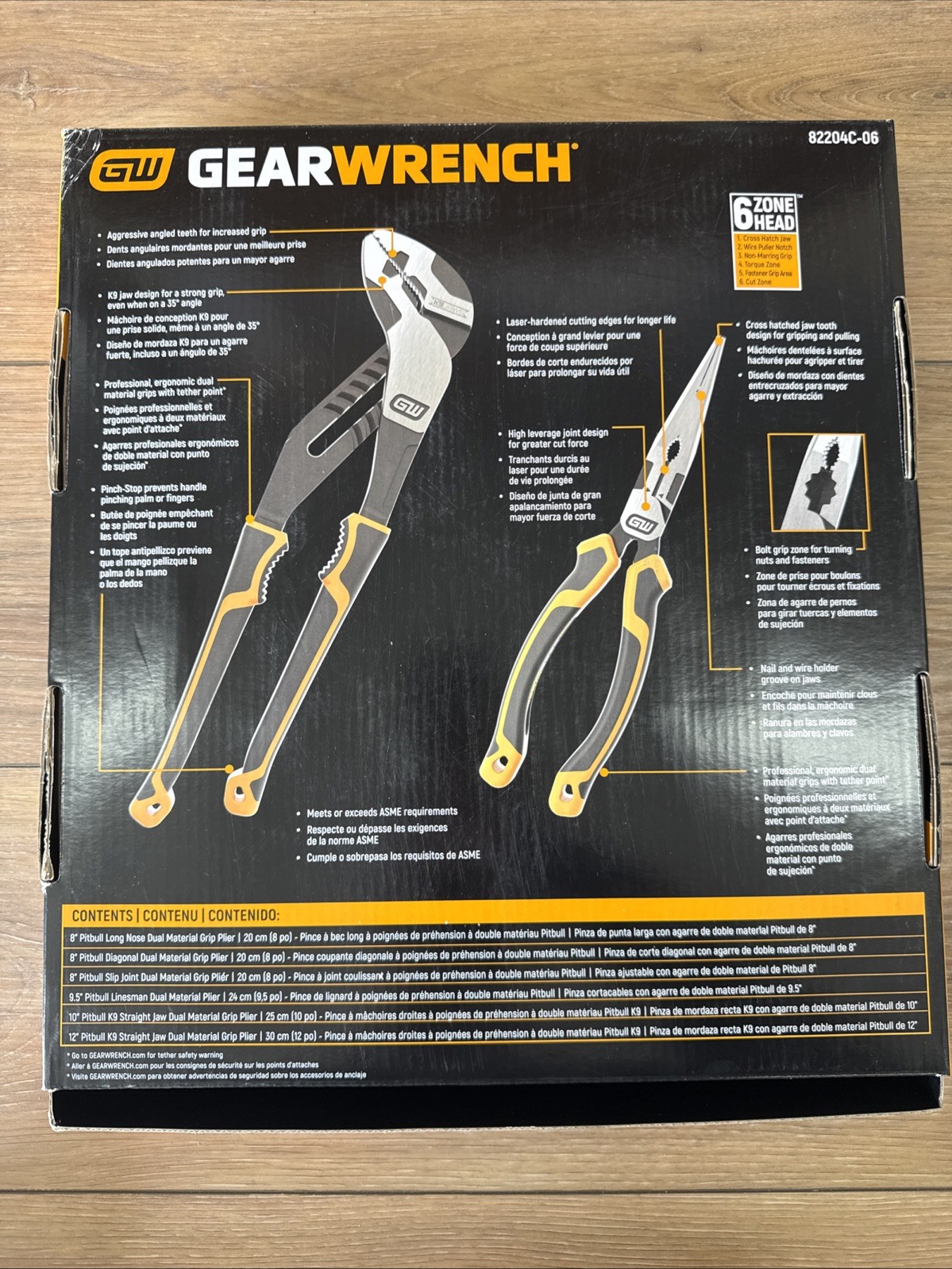 GEARWRENCH 82204C – 6 Pc. Pitbull Dual Material Mixed Plier Set