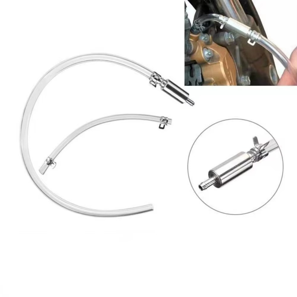 Brake Bleeder Hose, One Way Check Valve Tube Bleeding Tool Kit Silver US