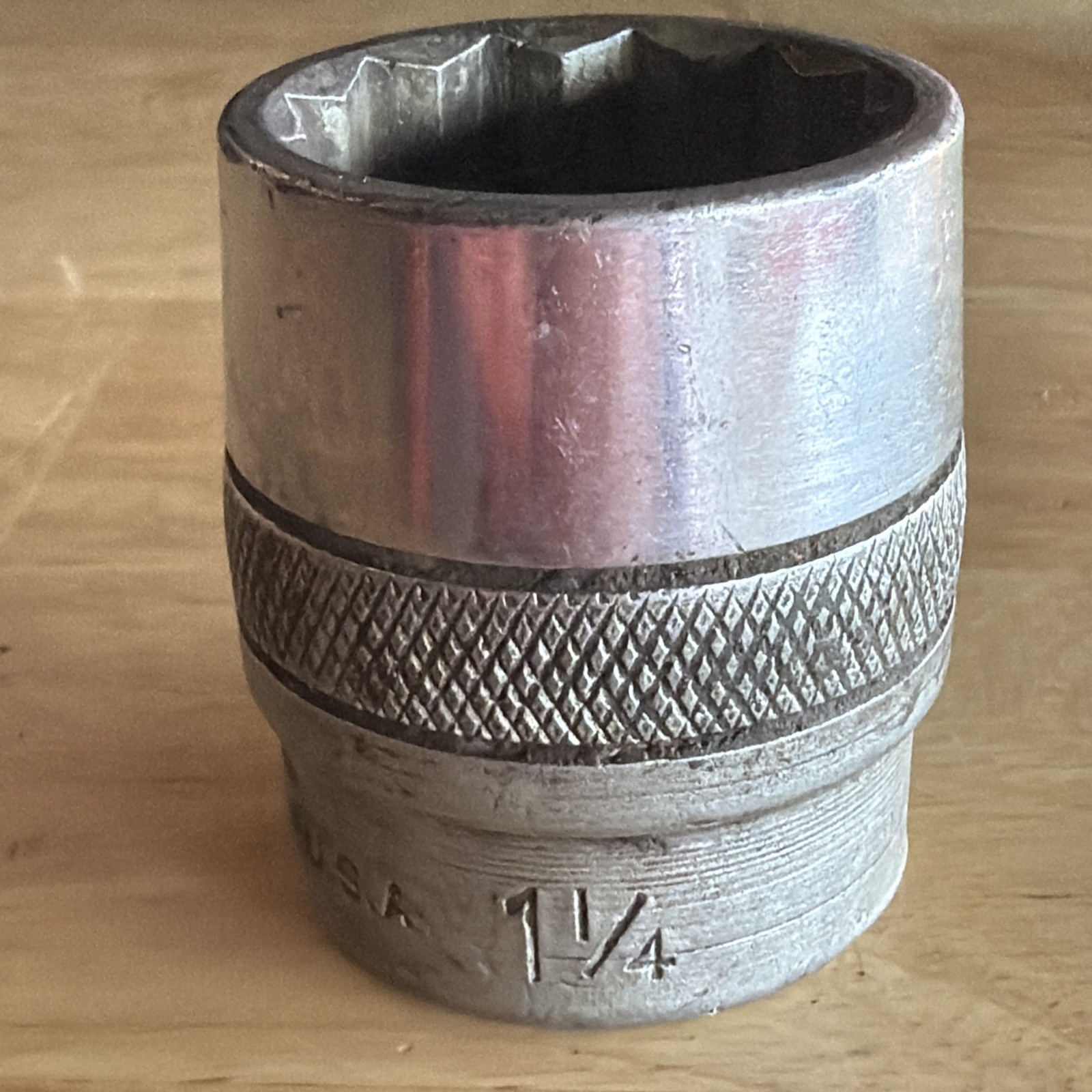 Bonney Tools 1-1/4″ Shallow Socket 3/4″ Drive 12 Point Knurled HD40 Vtg USA