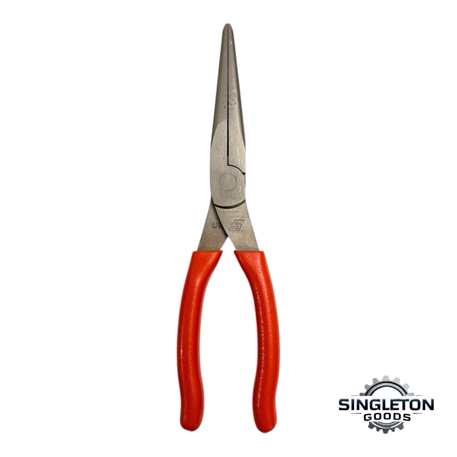 Snap-on Tools NEW 97ACFO 9in ORANGE Soft Grip Rounded Jaw Needle Nose Pliers USA
