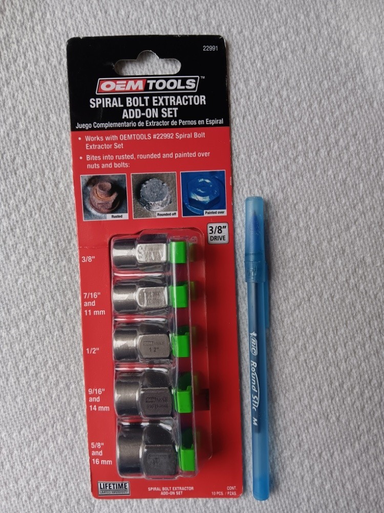 OEMTOOLS 5 PIECE SPIRAL TYPE EXTRACTOR ADD-ON SET (22991) 3/8″ DRIVE NEW