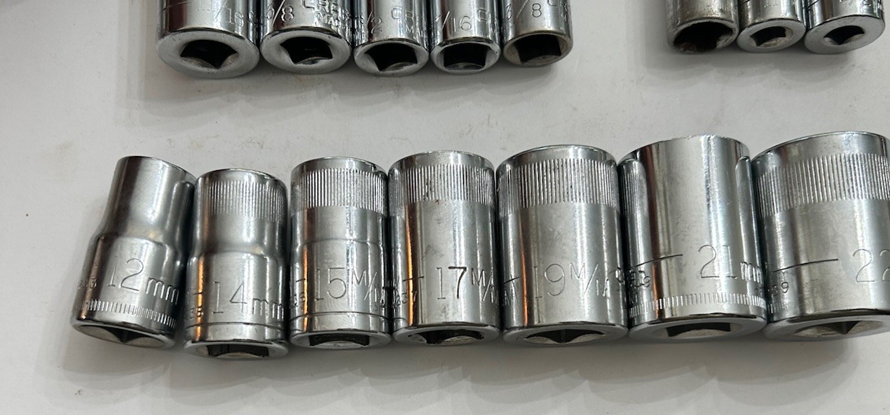 Craftsman Tools 50pc Mixed Socket Lot SAE Metric 1/4 3/8 1/2 Drives USA MADE
